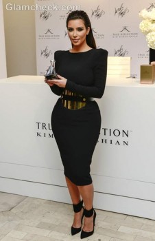 Kim-Kardashian-Dress-Celebrity-Dresses-2015-Sheath-Long-sleeve-Gold-Belt-Custom-made-TM472
