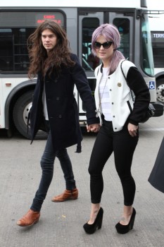 Kelly Osbourne and Matthew Mosshart arriving at LAX Airport to catch a flight to Nashville.