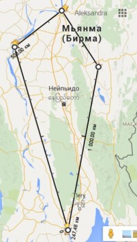 Так выглядит основной маршрут по Мьянме